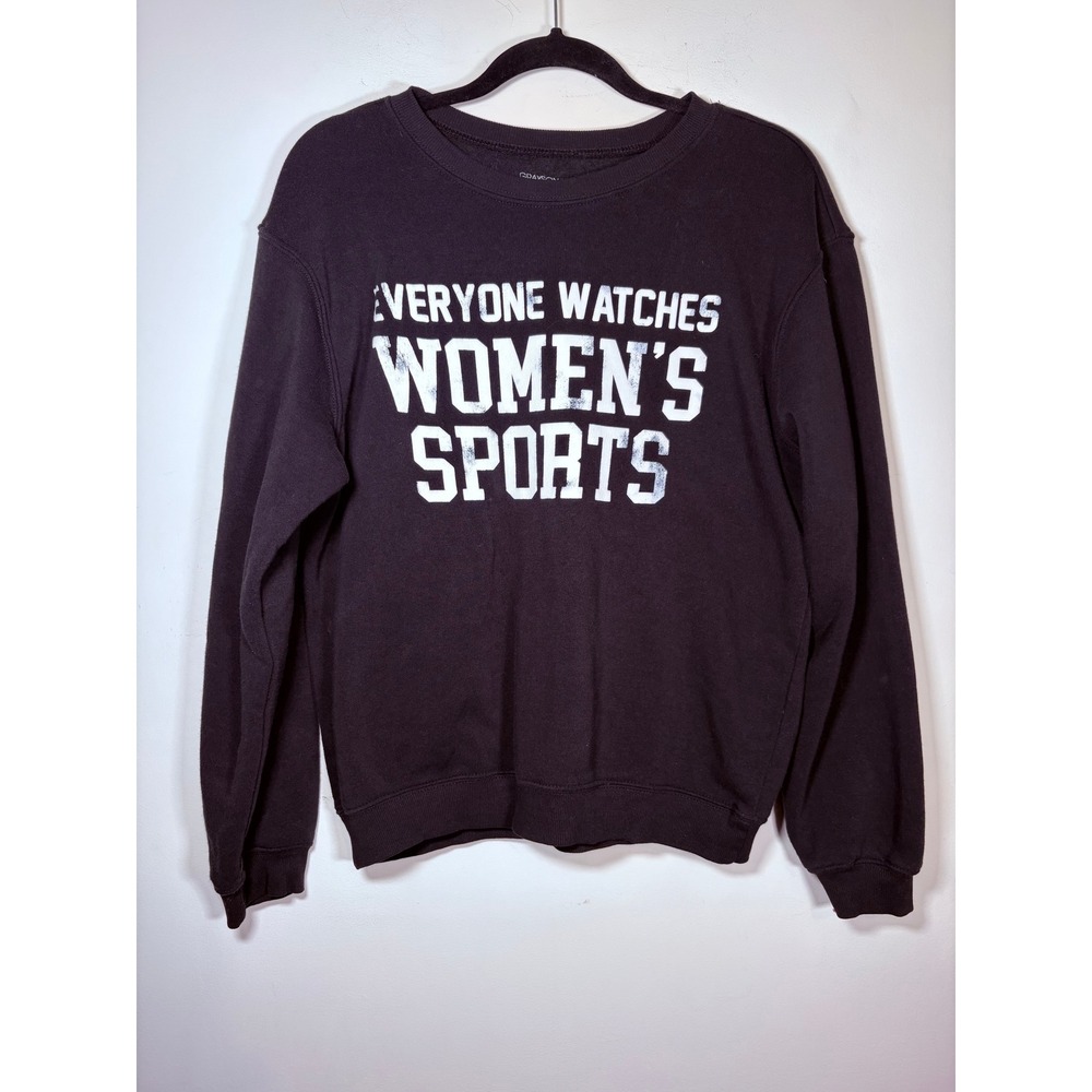 Everyone Watches Womens Sports Graphic Grayson Threads Sweatshirt Black Med